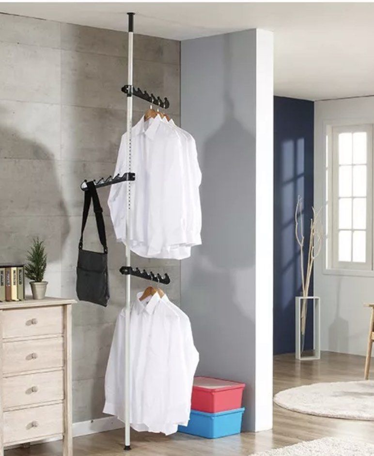 Standing Pole Clothes Rack, Furniture & Home Living, Furniture, Shelves