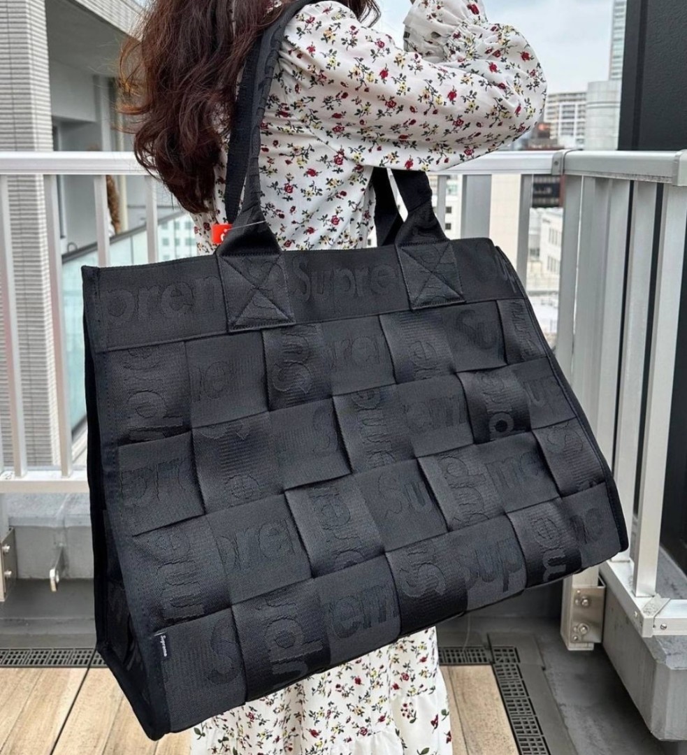 Supreme Woven Large Tote Black約62cm素材ナイロン付属品 | titanyummakina.com.tr - トート バッグ