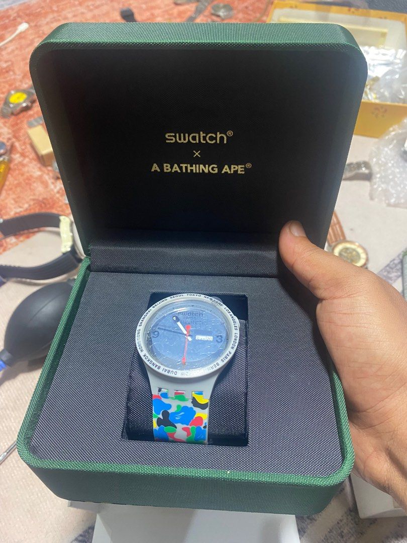 SWATCH BAPE GREY EDITION Men s Fashion Watches Accessories