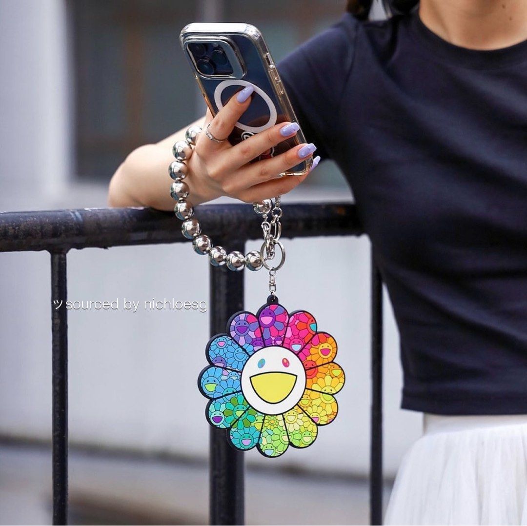 Takashi Murakami Flower Keychain Rainbow