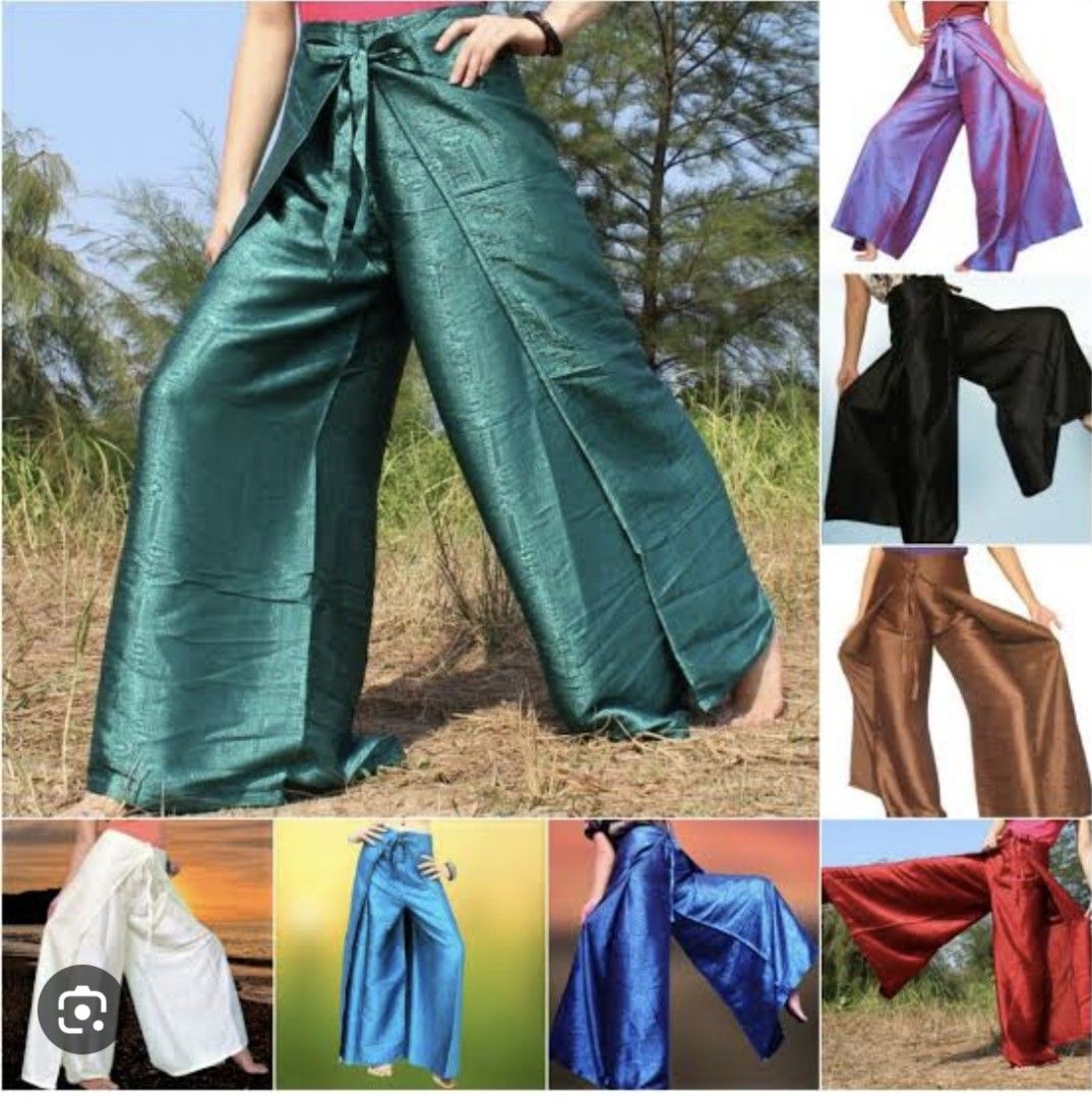 Thai Silk Wrap Pants 6 available Women s Fashion Bottoms