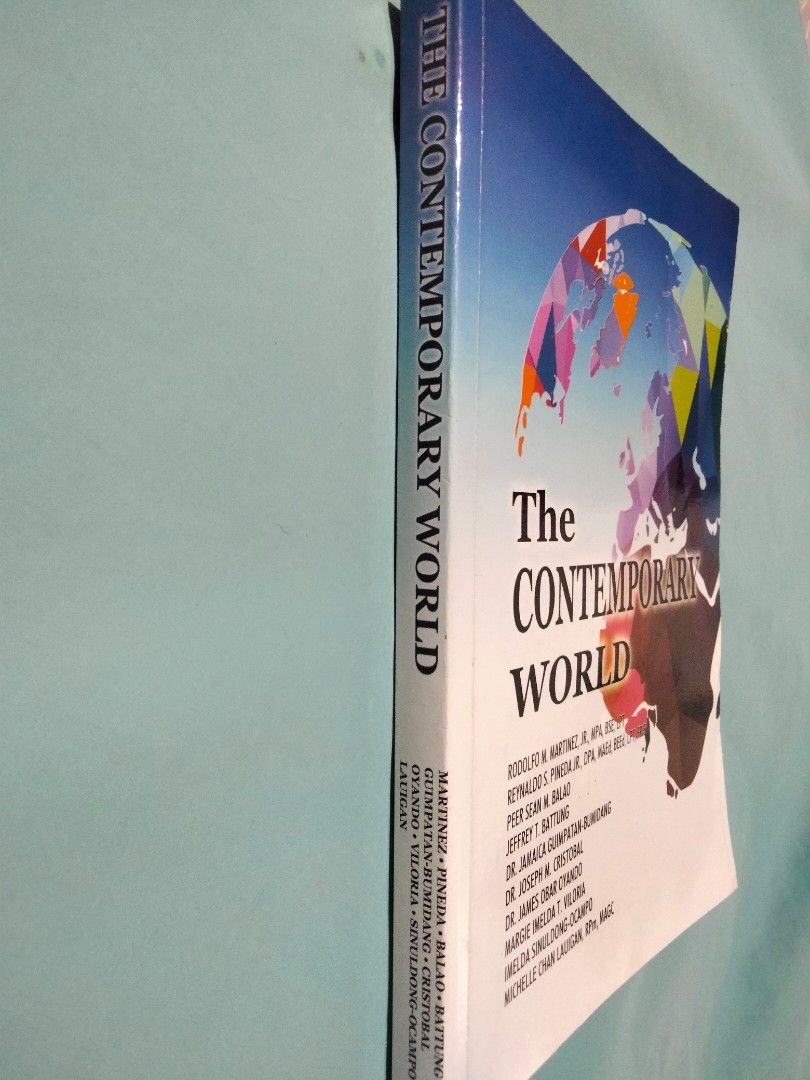 The Contemporary World by Martinez (Mindshapers) (Category: Storybooks) located in Caloocan City. Submitted by ramen006 (Listing ID 1243356660, Image 3). Description: 📖 The Contemporary World > By. Rodolfo M. Martinez, Reynaldo S. Pineda, Peer Sean Balao (Mindshapers) - Used once - In very good condition (10/10) - No dents - No highlights/answers - No torn/missing pages Feel free to message me for inquiries :)).