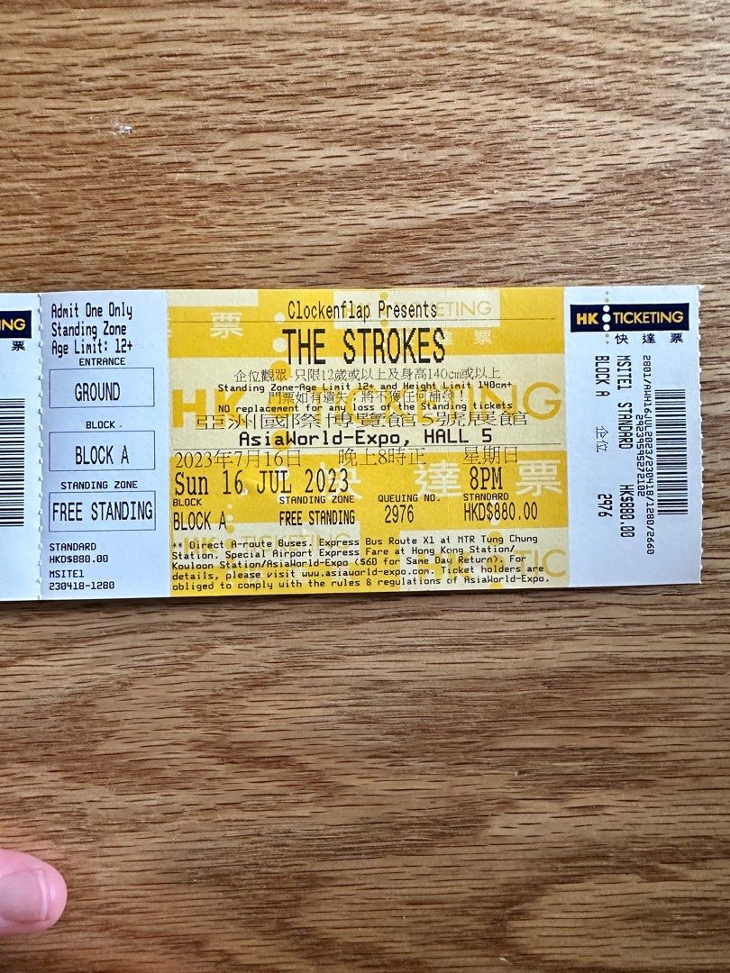 The Strokes tickets x 2, 門票&禮券, 活動門票 Carousell