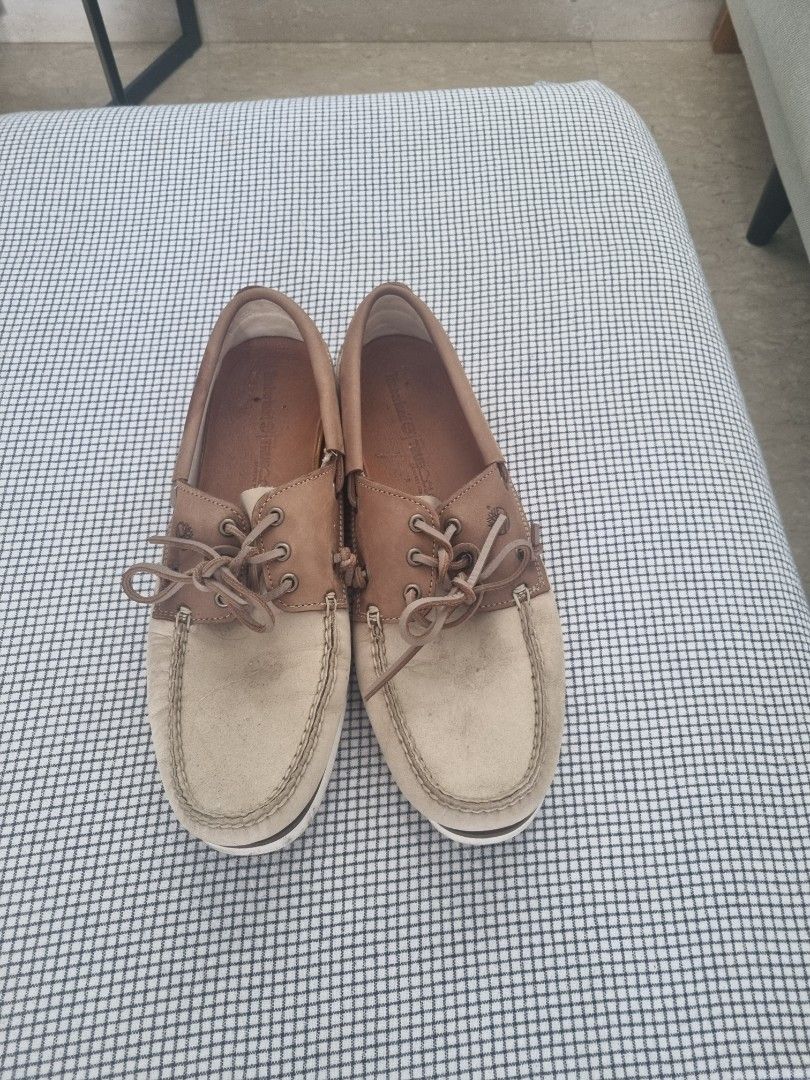 Timberland Boat Shoes Cream / Brown Leather US 11 / EU 45, Men's