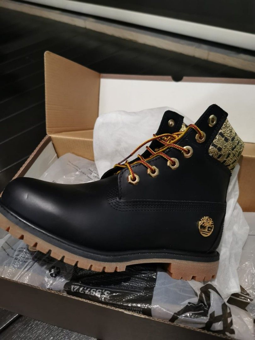 Gold timberland boots top