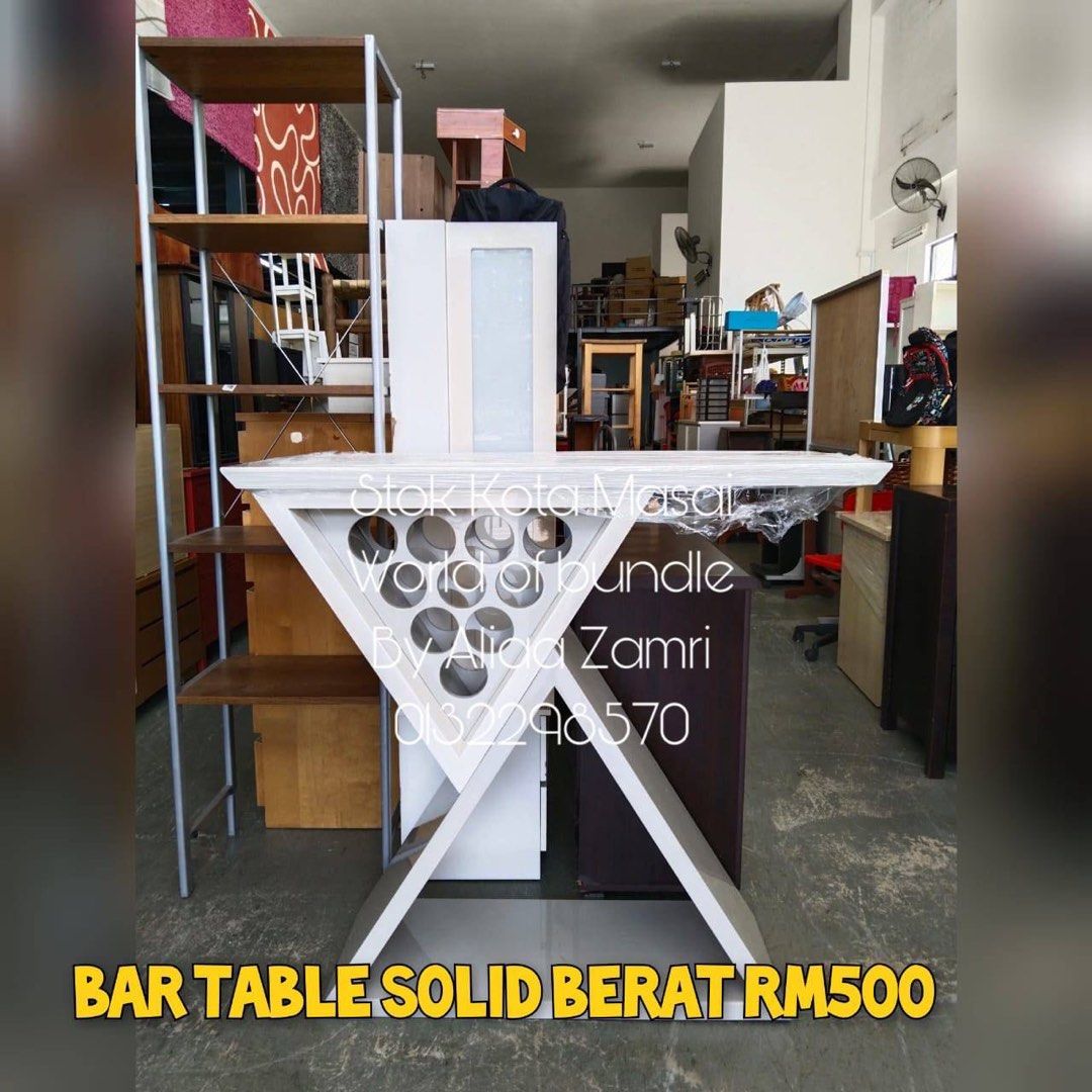Triangle Bar table ( outlet Johor, Furniture & Home Living, Furniture