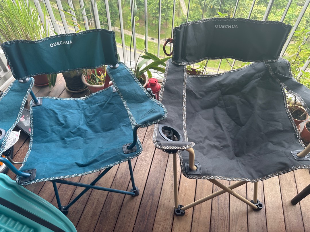 Two fold up camping chairs (used as his and hers), Sports Equipment