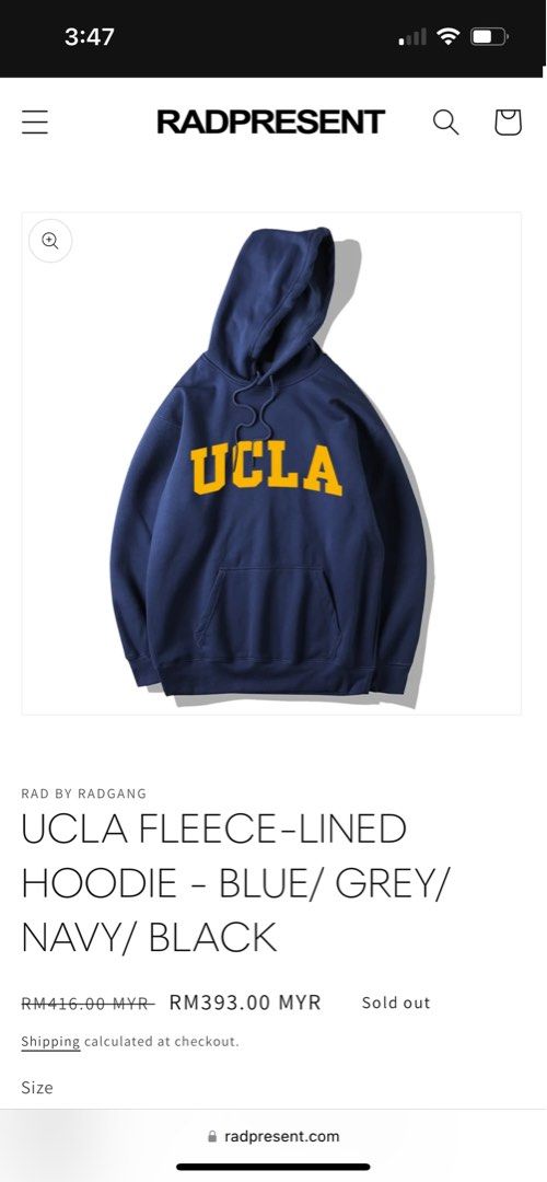 UCLA Fleece-Lined Hoodie  RADPRESENT Unisex Collection