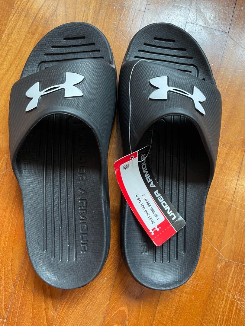 Under Armour UA Core PTH Slides Slippers US8 Men s Fashion Footwear Flipflops and Slides on Carousell