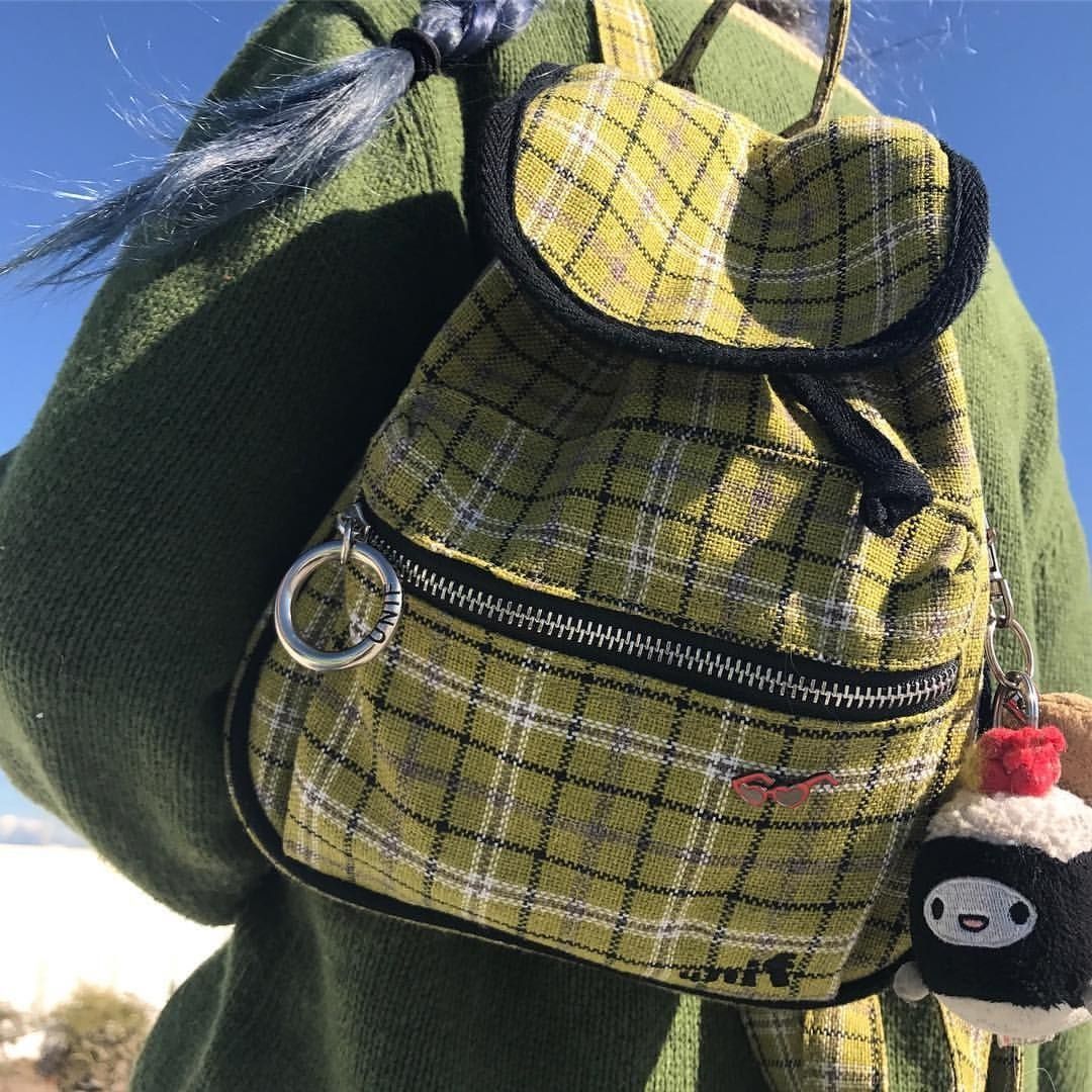 UNIF Clue Mini Checkered Backpack in Green Luxury Bags Wallets