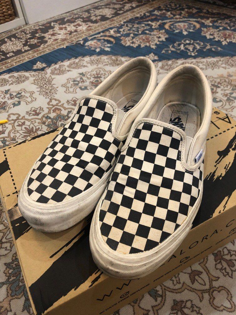 Vans anaheim slip on checkerboard top