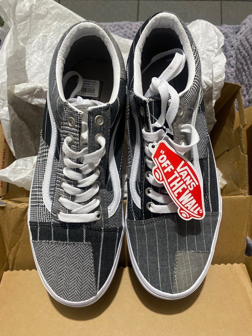 Vans old skool platform woven check sneakers in multi clearance
