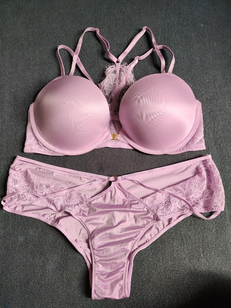 Victoria secret push up bra and panty set 36C, Women's Fashion