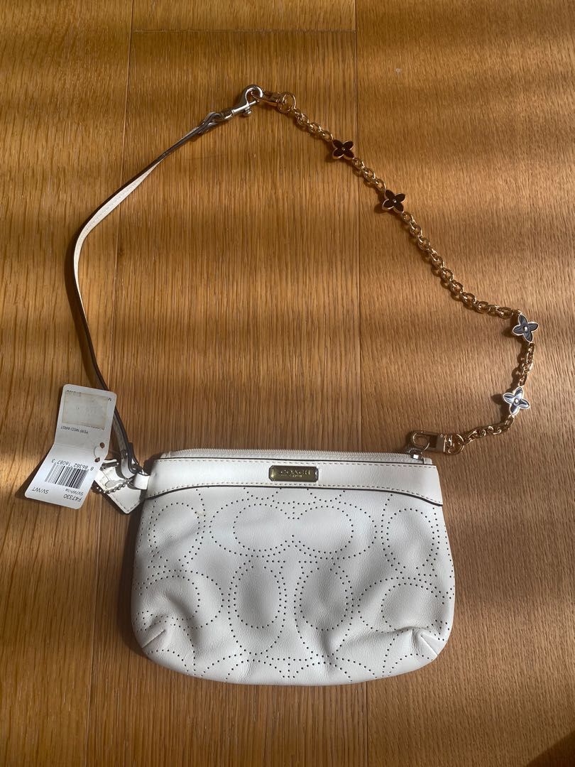 Vintage coach white wristlet
