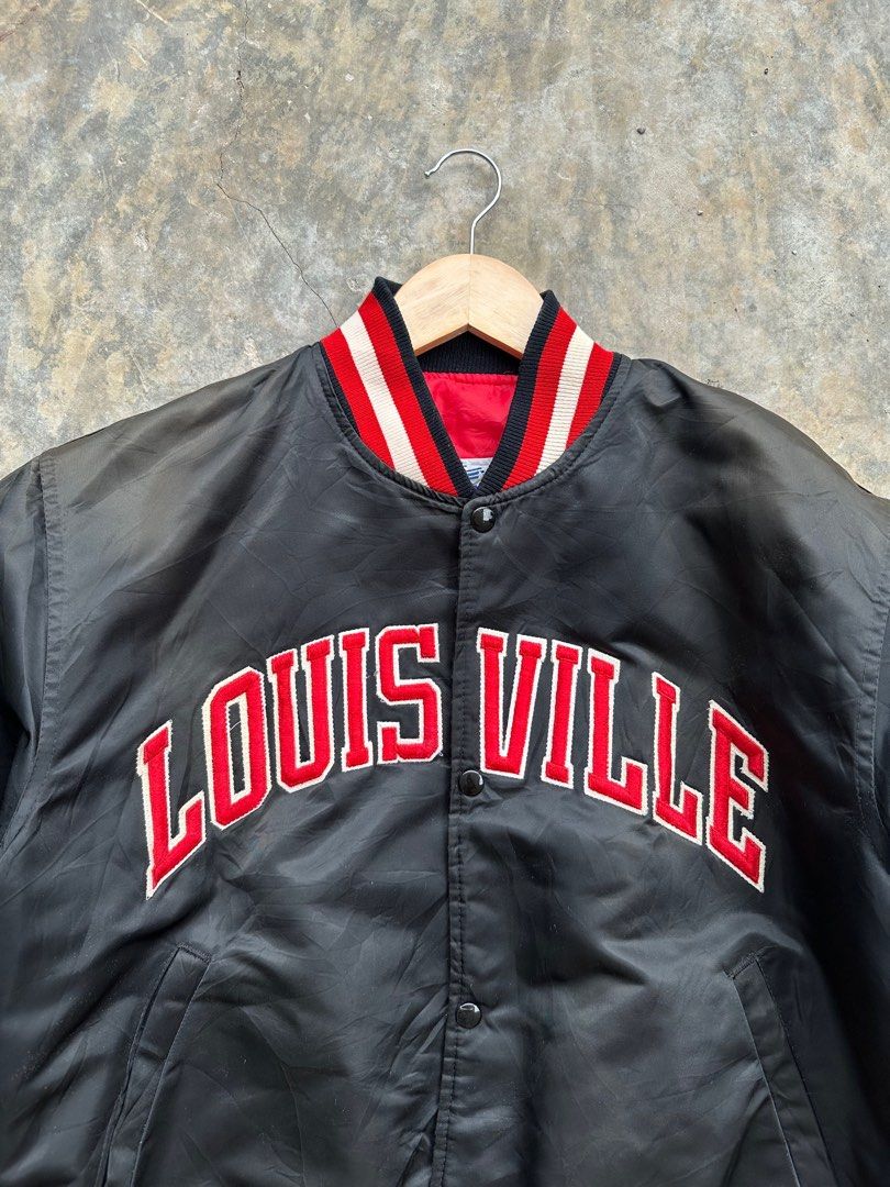 80's Louisville Cardinals Black Satin Jacket