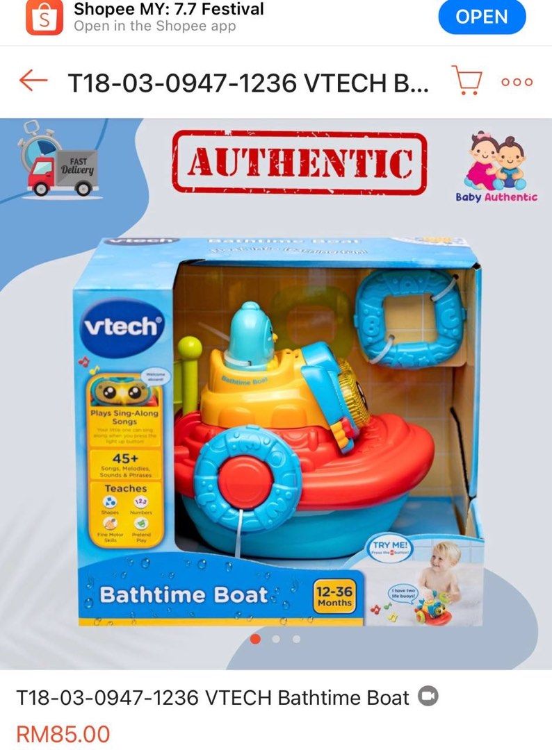 Vtech bathtime best sale boat