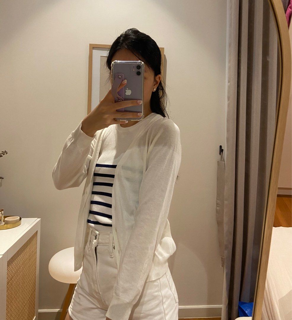 Sheer deals white cardigan