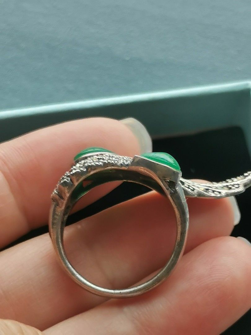 Winged Statement Silver Ring (Category: Rings) located in Singapore. Submitted by shopwithtt (Listing ID 1243441108, Image 3). Description: Wing design statement ring with natural crystals Set in silver Missing a stone Ring size us 7.5 Free Smartpac mail.