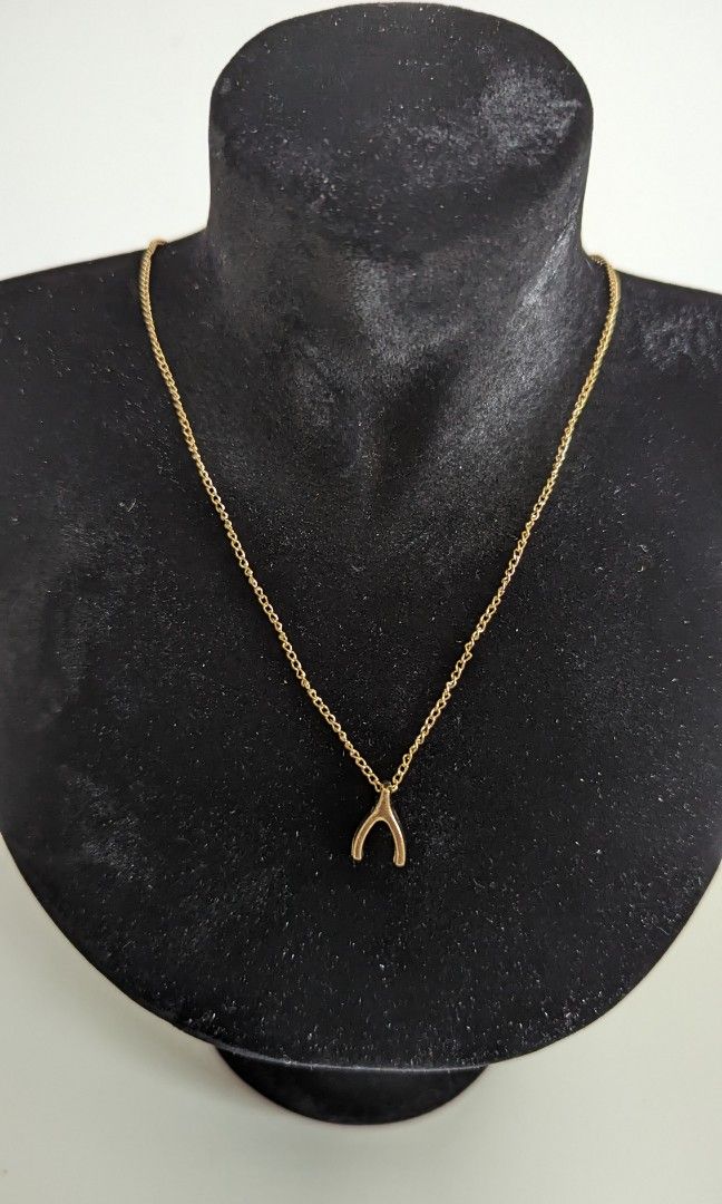 Gold hotsell wishbone necklace