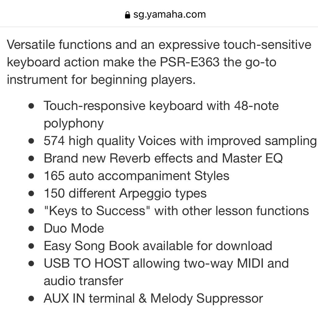 Yamaha Portable Keyboard PSR E363 Hobbies Toys Music Media yamaha-portable-keyboard-psr-e363-hobbies-toys-music-media