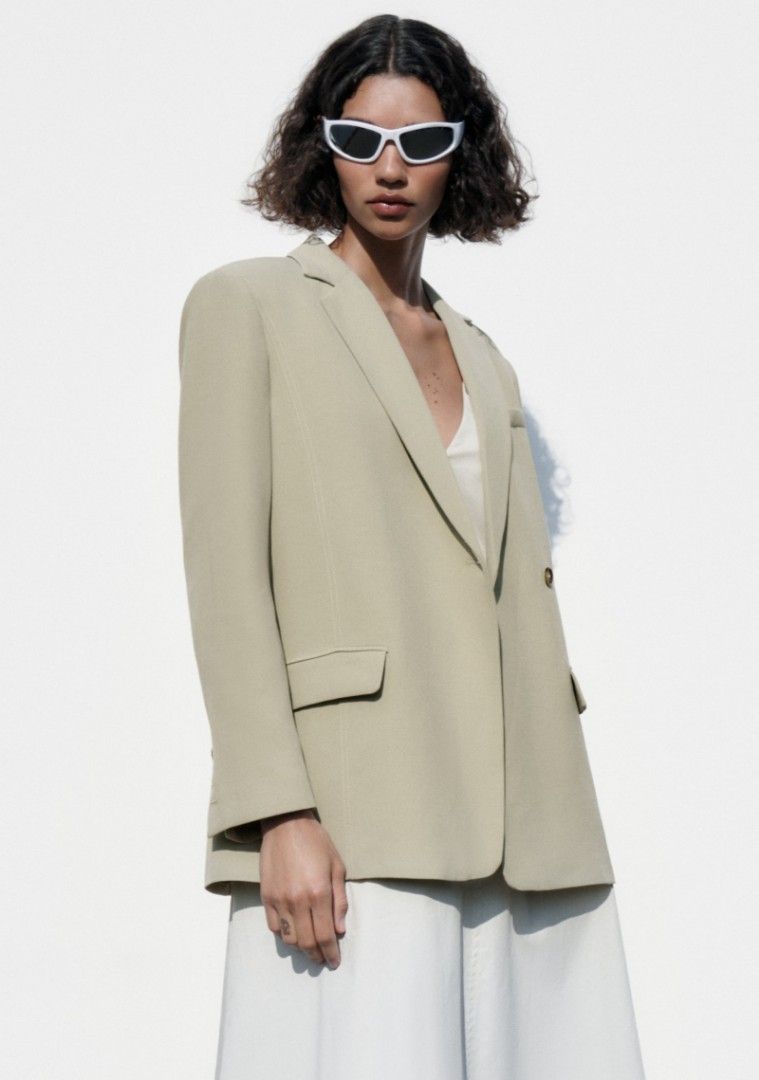 Zara women's double breasted blazer