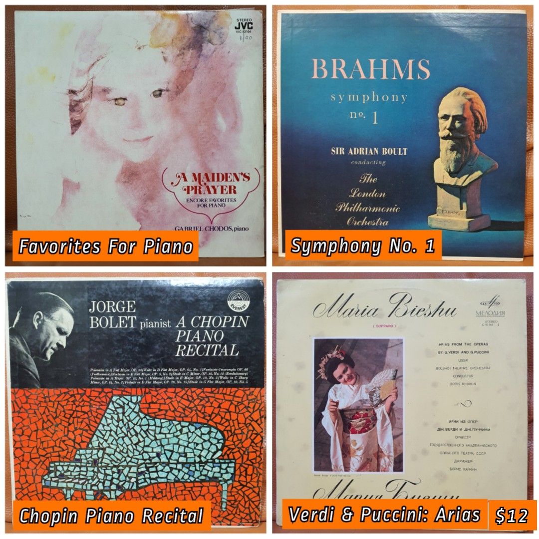$10 Classical LPs #01 Baroque Romantic Bach Beethoven Mozart Brahms Liszt  Chopin Saint-Saens Rachmaninoff Symphony Concerto Piano Dvorak Tauber Verdi 