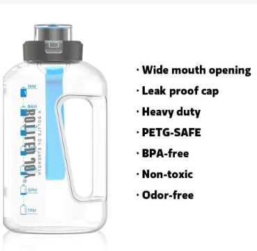 3.7L Portable PETG Large Capacity Water Bottle Training Sports Workout  Drink Bottle Shaker Bottle With Handle Outdoor Gym bottle