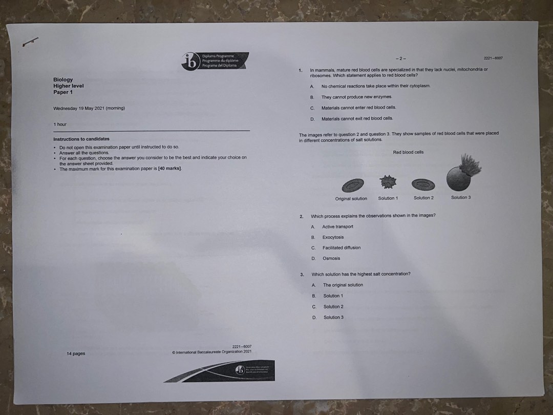 2021 IB HL Biology Paper 1 And 2 with Answers Hobbies Toys Books 2021-ib-hl-biology-paper-1-and-2-with-answers-hobbies-toys-books