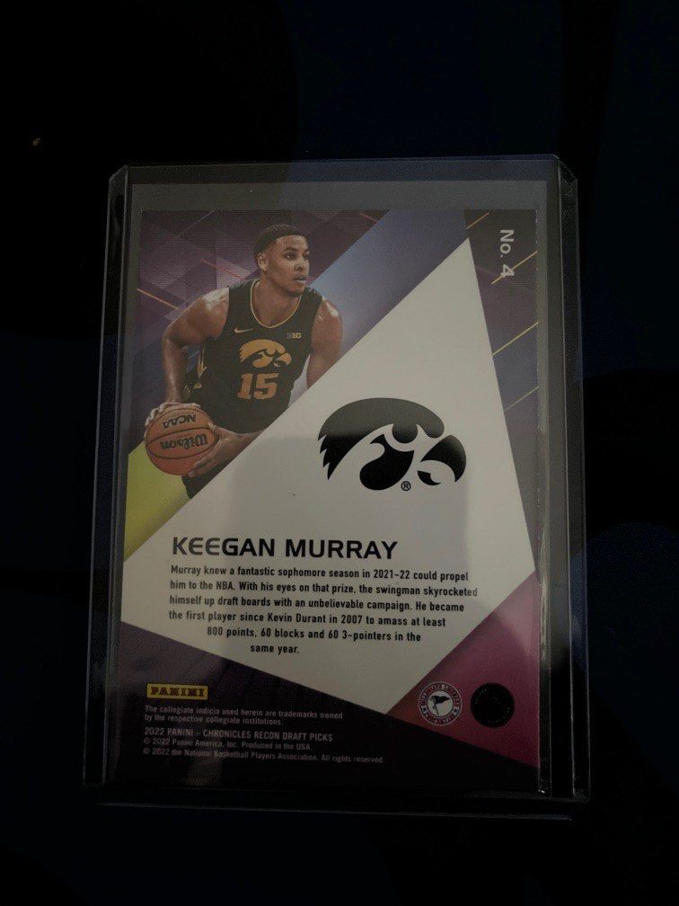 2022-23 Panini Chronicles Draft Keegan Murray, Recon #4, 興趣及