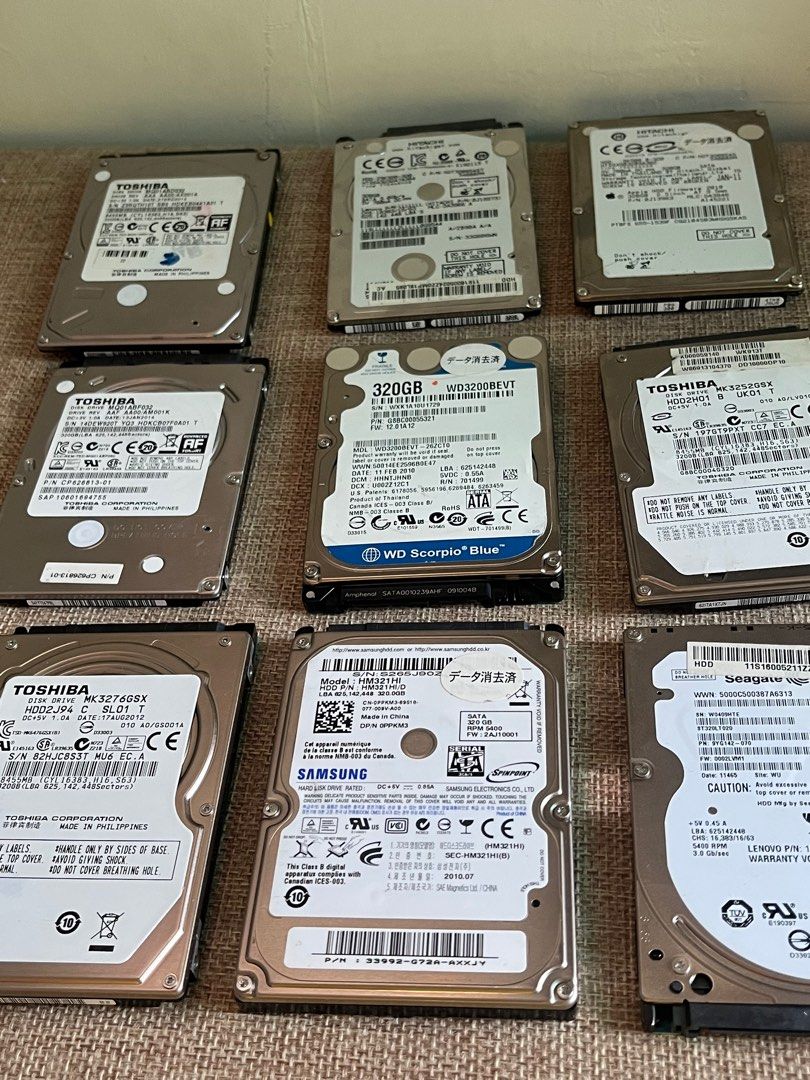320gb hard disk drive 2.5 SATA (Category: Hard Disks & Thumbdrives) located in Manila. Submitted by piacrow0096315 (Listing ID 1243555672, Image 1). Description: TOSHIBA,samsung,WD,seagate all from japan used but not abuse 100% healthy HDD sentinel passed Portable and handy Can be use as external storage .