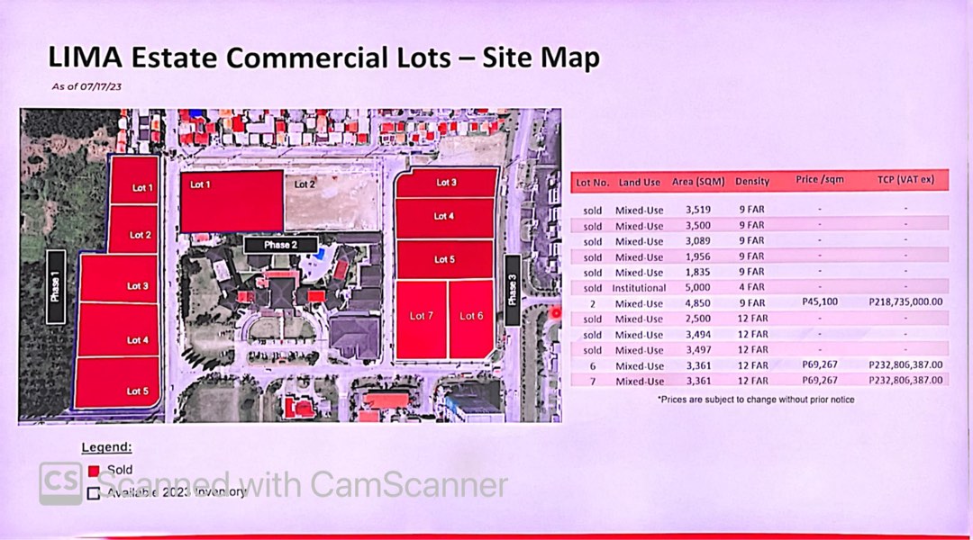 4,850 sqm. LIMA Commercial Lot by Aboitiz Land (FAR 9) located at Lipa