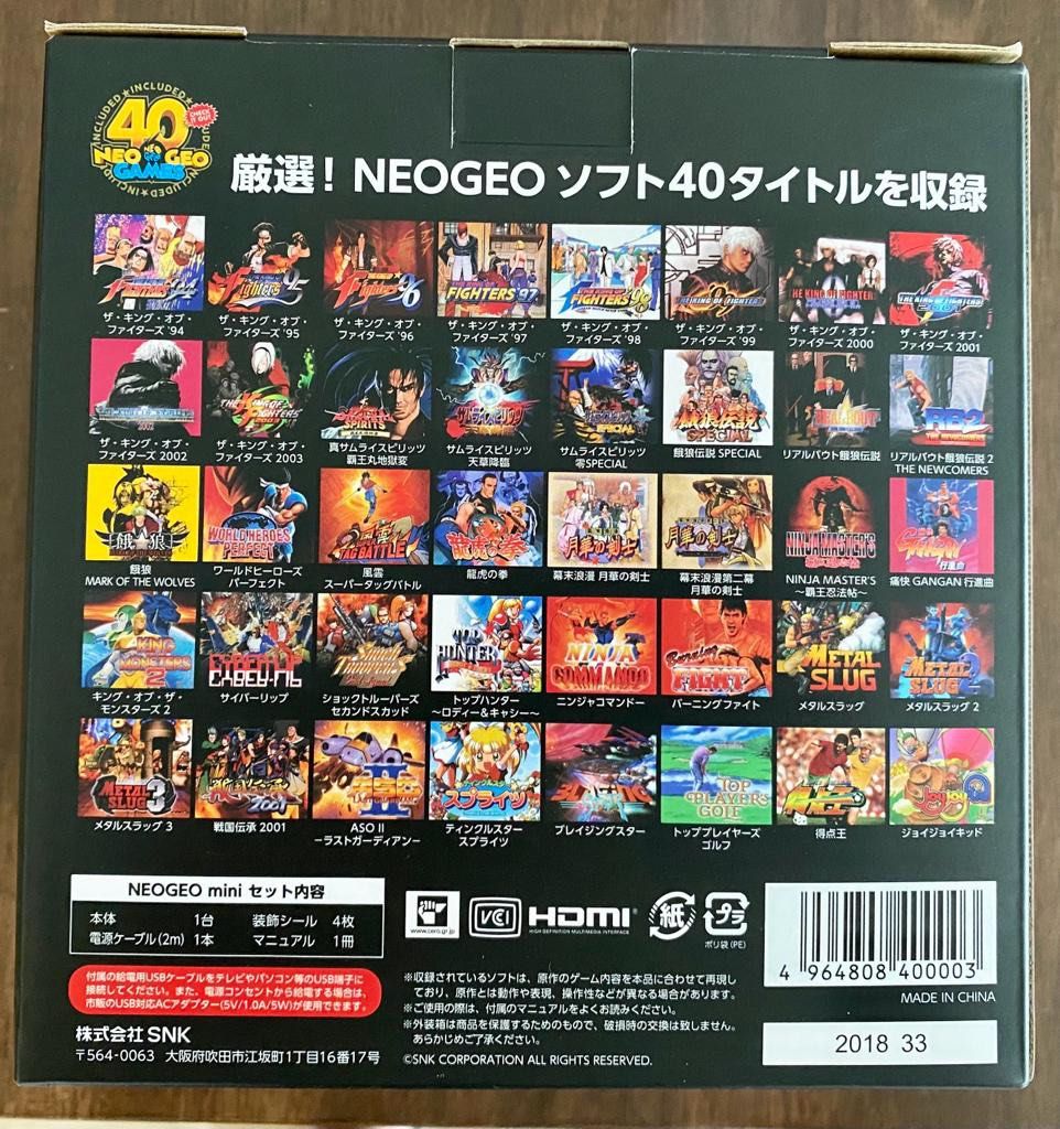 收藏品只開封測試運作SNK 40th 週年NeoGeo mini 迷你卓上遊戲機40款