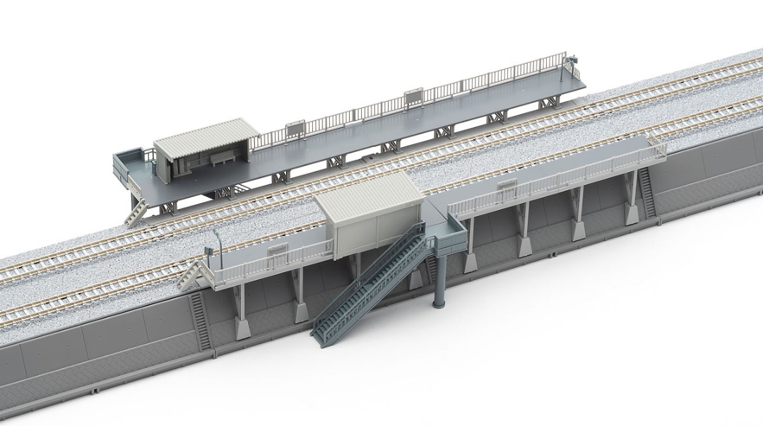 全新TOMIX 4299 対向式ホームセット(桁式) 島式站套裝 都市型 月台 車站 套裝 機関車 鐵道模型 火車 貨物列車 貨車 貨物鐵道 ...