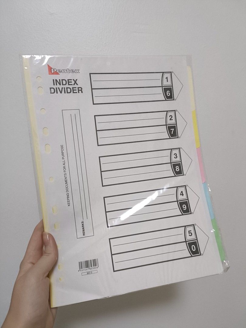 [Set of 2] A4 Paper File Divider (5 Colours) + PVC File Divider Set (4 ...