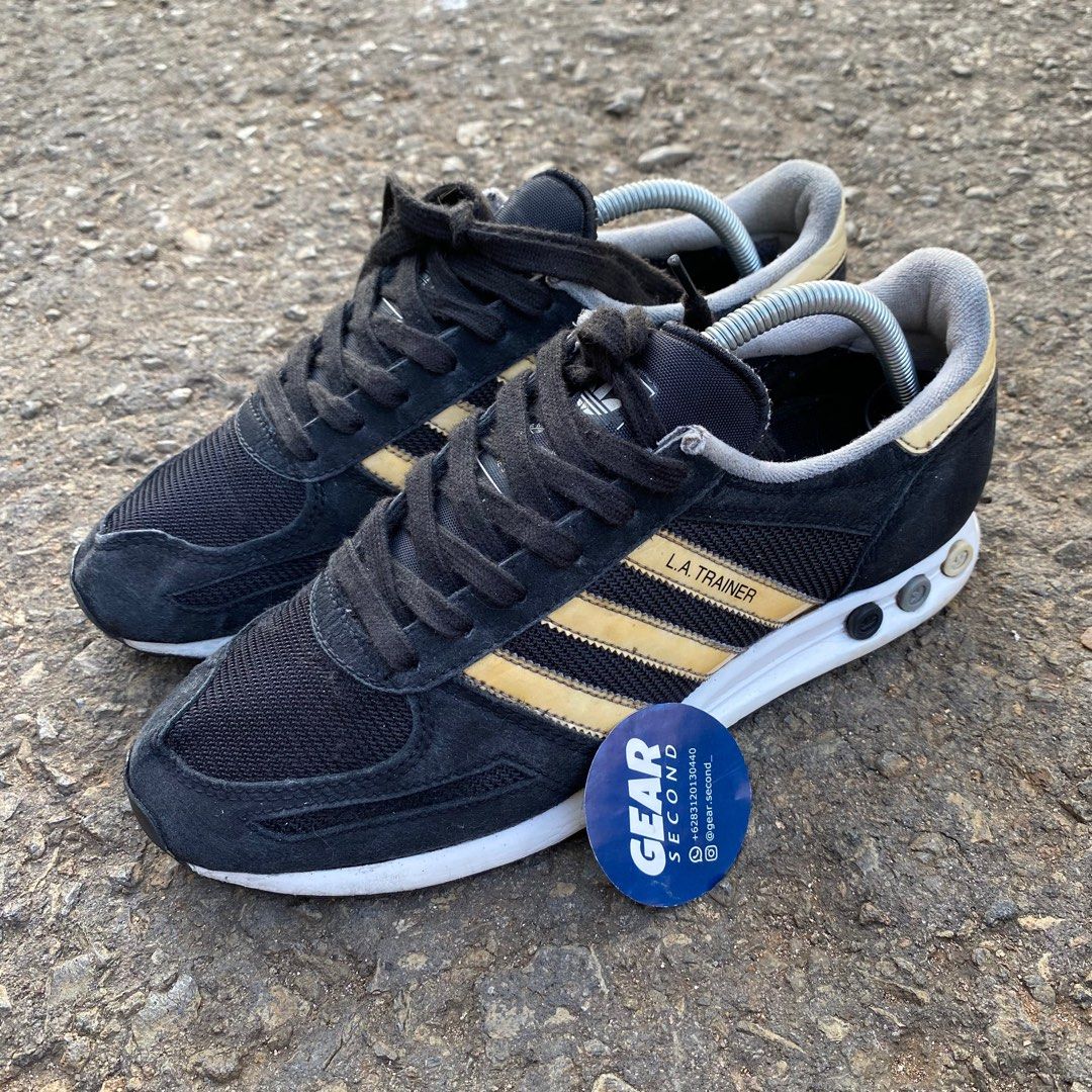 Adidas la trainer black gold clearance
