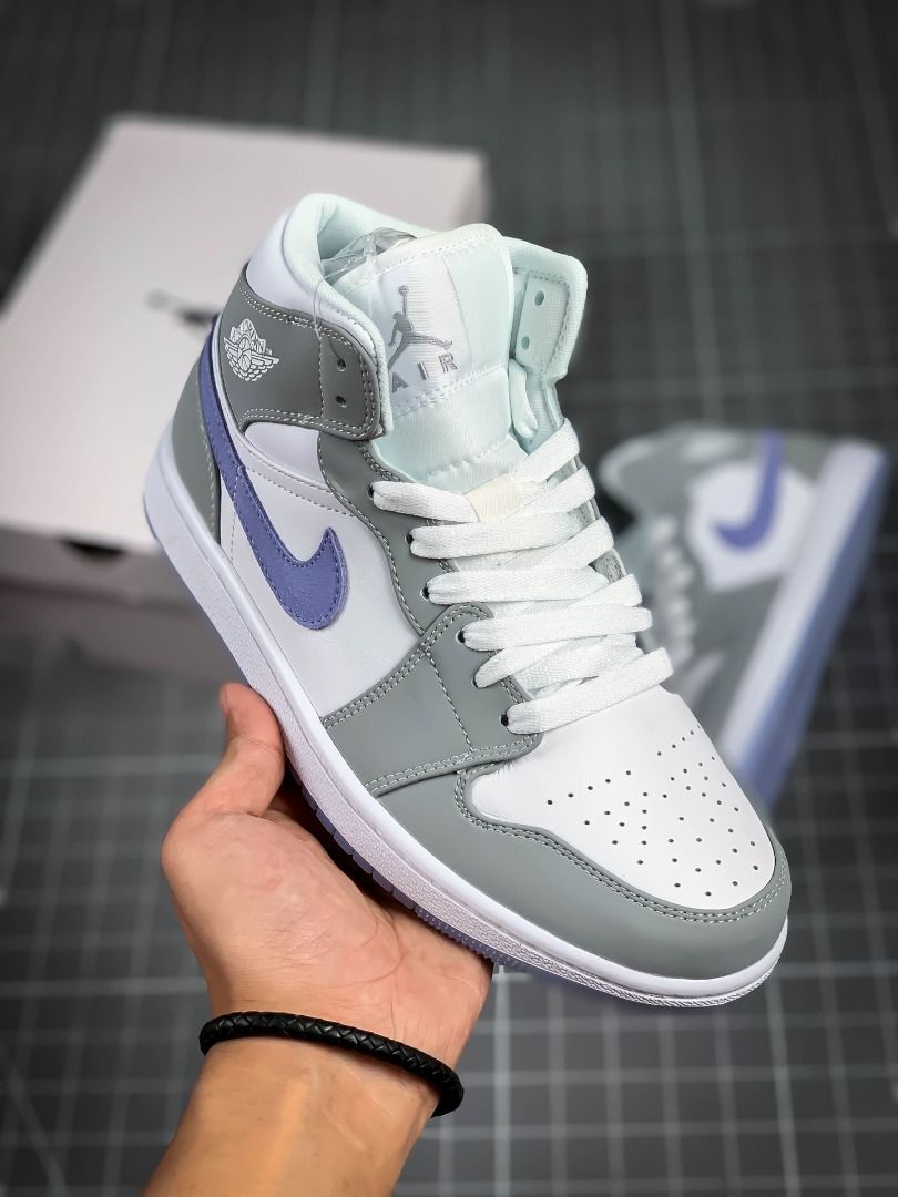 Air Jordan 1 Low Gray and White Little Dior