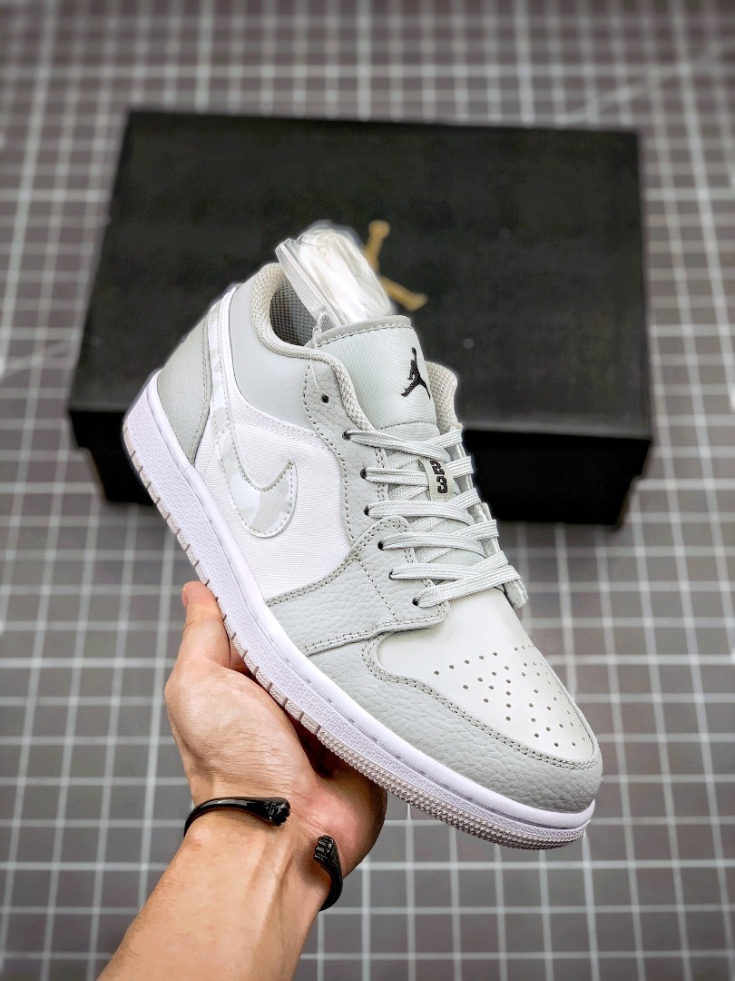 Air Jordan 1 Low Grey and White Camouflage Small Dior Women s Fashion Footwear Sneakers on Carousell