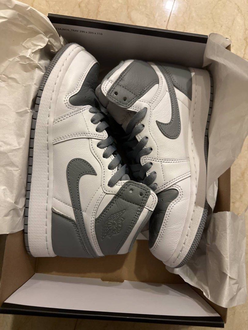 Air Jordan 1 Retro High Grey Sneakers Women s Fashion Footwear