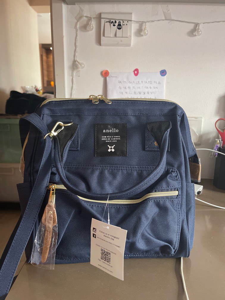 Authentic Anello Bag (Dark Blue, Medium), Women's Fashion, Bags & Wallets,  Cross-body Bags on Carousell