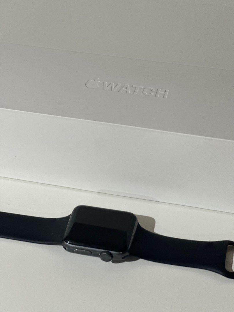 Apple watch series 1 42mm aluminum case black sport band sale