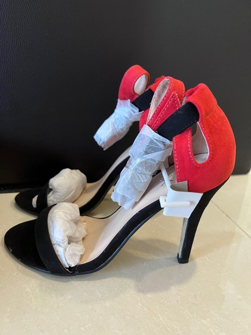 Armani Exchange AX red and black open toes heels Women s Fashion