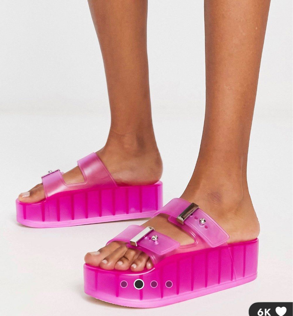 Pink jelly platform sandals online