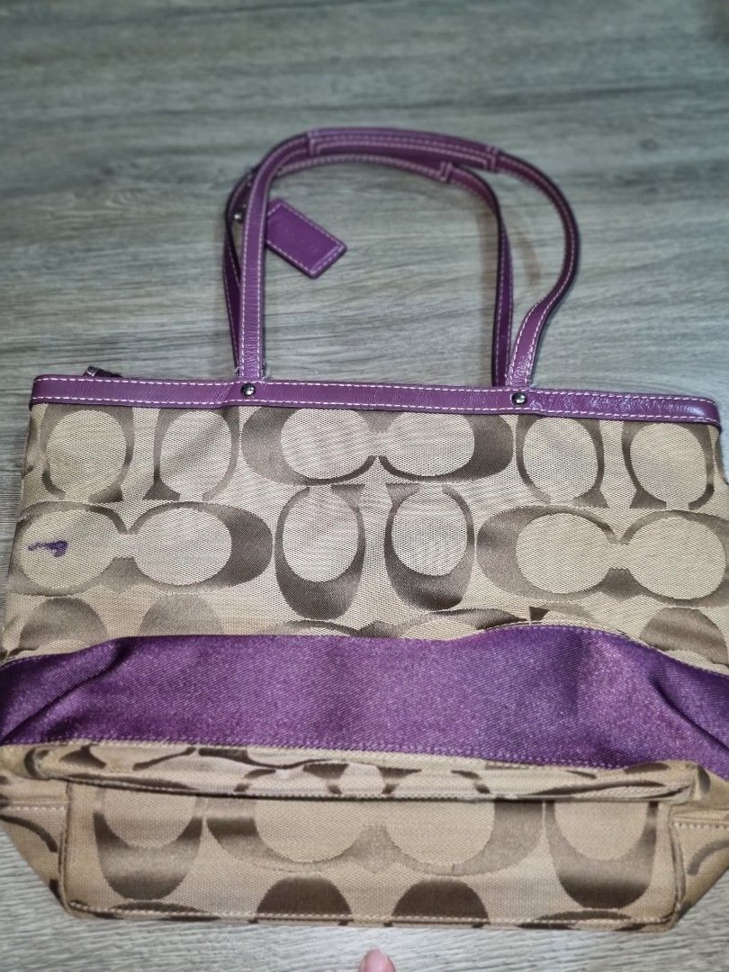 Purple top coach purse