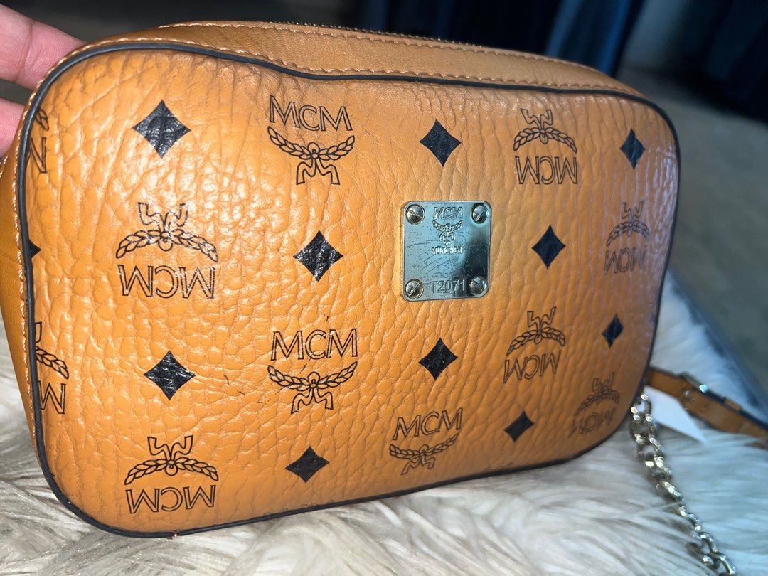 Mcm visetos original slg crossbody bag cognac store