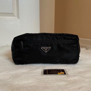 Prada Necessaire Black Tessuto Nylon Large Toiletry Case 1NA012