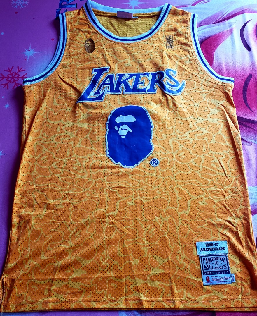 BAPE Lakers jersey, Men's Fashion, Activewear on Carousell