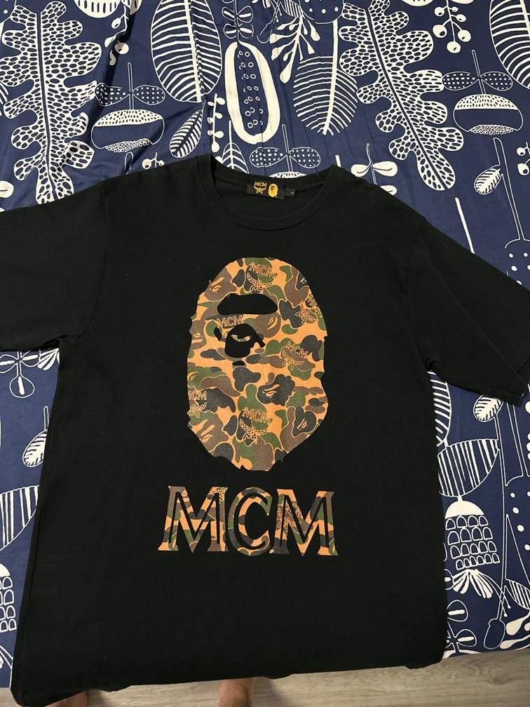 Bape x MCM, Men's Fashion, Tops & Sets, Tshirts & Polo Shirts on ...