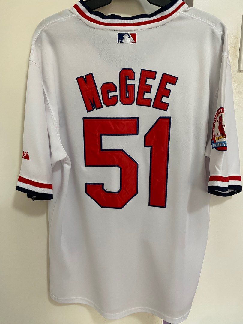 Men's St. Louis Cardinals #51 Willie McGee White Flexbase