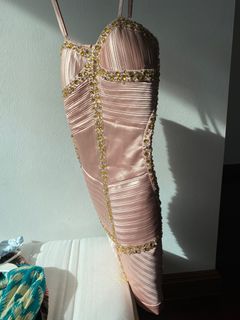 Beige Silk short Dress