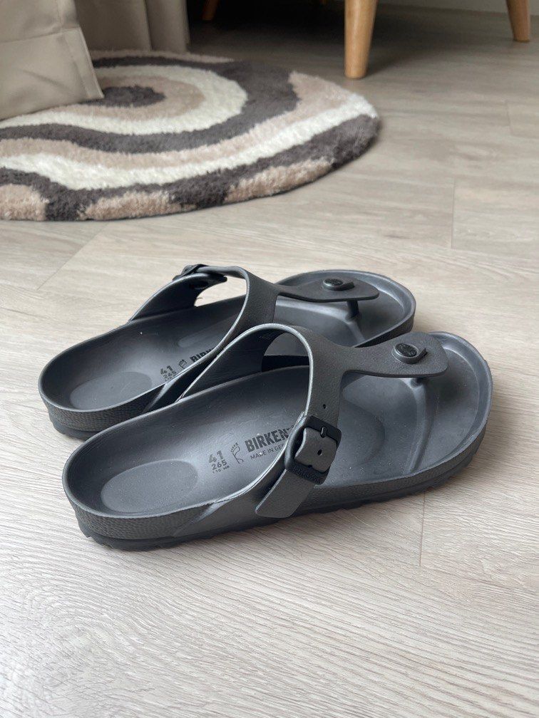 Metallic anthracite birkenstock gizeh sale